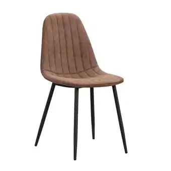 Leen Bakker Eetkamerstoel Vince - stof - cognac aanbieding