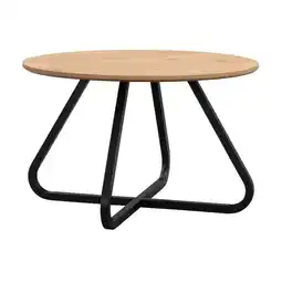 Leen Bakker Eettafel Brigitte rond - naturel/zwart - 75Ø120 cm aanbieding