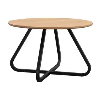 Leen Bakker Eettafel Brigitte rond - naturel/zwart - 75Ø120 cm aanbieding