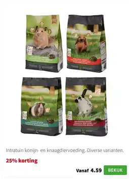 Intratuin Intratuin konijn- en knaagdiervoeding. Diverse varianten. aanbieding