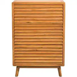 Leen Bakker Ladekast Cinta 3 lades - naturel - 70x40x102 cm aanbieding