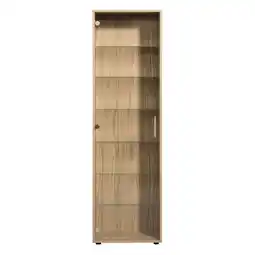 Leen Bakker Vitrinekast Ansio - naturel - 172x50x30 cm aanbieding