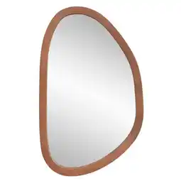 Leen Bakker Spiegel Organic - antraciet/bruin - hout - 58x37x2 cm aanbieding