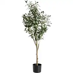 Leen Bakker Kunstboom in pot Olijfboom - groen/zwart - 120 cm aanbieding