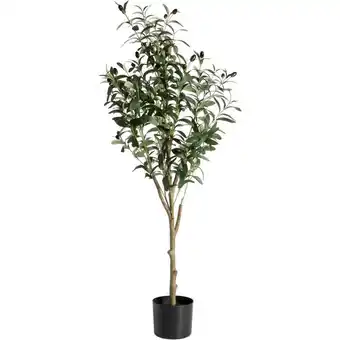 Leen Bakker Kunstboom in pot Olijfboom - groen/zwart - 120 cm aanbieding