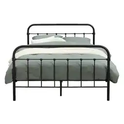 Leen Bakker Bed Anne - mat antraciet - 140x200 cm aanbieding