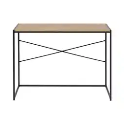 Leen Bakker Bureau Jaxx - naturel/zwart - 75x100x45 cm aanbieding