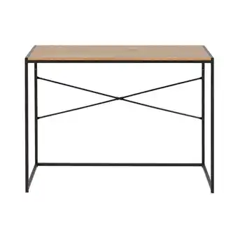 Leen Bakker Bureau Jaxx - naturel/zwart - 75x100x45 cm aanbieding