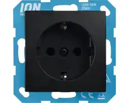 Hornbach ION INDUSTRIES E1 Stopcontact 1-voudig RA zwart mat aanbieding