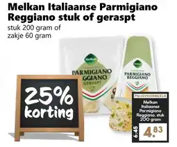 Coop Melkan Italiaanse Parmigiano Reggiano stuk of geraspt aanbieding