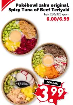Coop Pokébowl zalm original, Spicy Tuna of Beef Teriyaki aanbieding