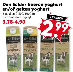 Coop Den Eelder boeren yoghurt en/of geiten yoghurt aanbieding