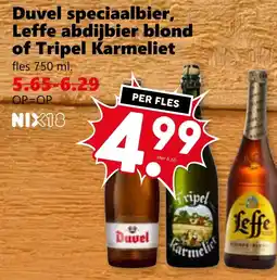 Coop Duvel speciaalbier, Leffe abdijbier blond of Tripel Karmeliet aanbieding