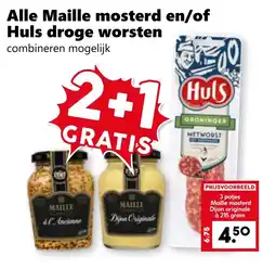 Coop Alle Maille mosterd en/of Huls droge worsten aanbieding