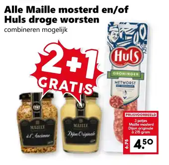 Coop Alle Maille mosterd en/of Huls droge worsten aanbieding