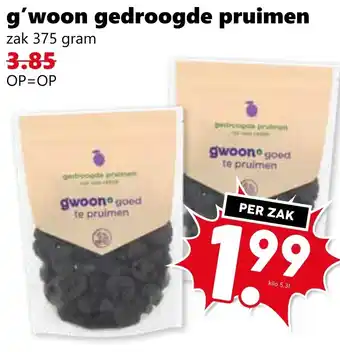 Coop g'woon gedroogde pruimen aanbieding