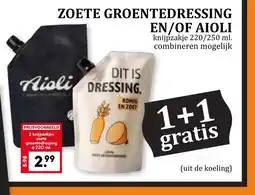 Coop ZOETE GROENTEDRESSING EN/OF AIOLI aanbieding