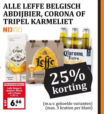 Coop ALLE LEFFE BELGISCH ABDIJBIER, CORONA OF TRIPEL KARMELIET aanbieding