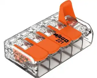 Hornbach WAGO Verbindingsklem Compact 221-415, 8 stuks aanbieding
