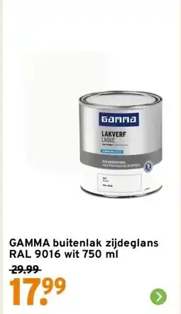 GAMMA GAMMA buitenlak zijdeglans RAL 9016 wit 750 ml aanbieding