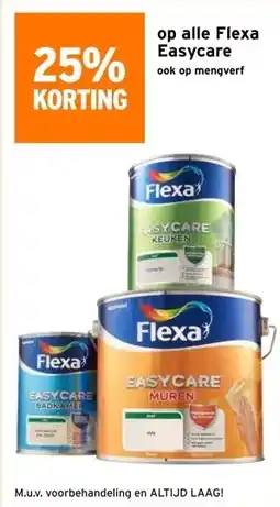 GAMMA 25% KORTING op alle Flexa Easycare ook op mengverf aanbieding