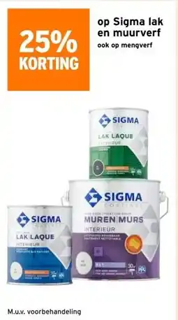 GAMMA 25% KORTING op Sigma lak en muurverf aanbieding