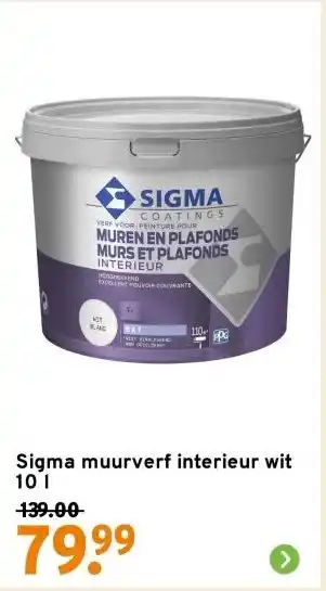 GAMMA Sigma muurverf interieur wit 10 l aanbieding