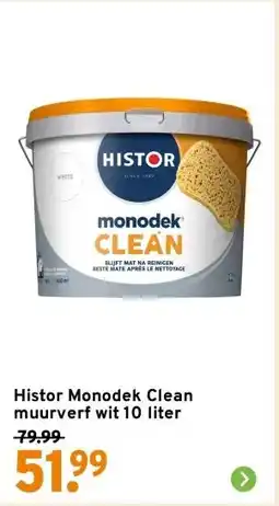 GAMMA Histor Monodek Clean muurverf wit 10 liter aanbieding