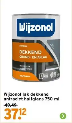 GAMMA Wijzonol lak dekkend antraciet halfglans 750 ml aanbieding