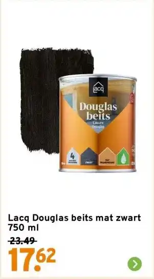 GAMMA Lacq Douglas beits mat zwart 750 ml aanbieding