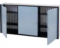 Hornbach KÜPPER Hangkast 120 cm zilver-zwart (3 deuren, 4 planken) aanbieding