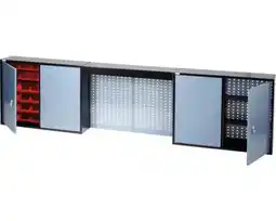 Hornbach KÜPPER Hangkast 240 cm zilver-zwart (4 deuren, 4 planken, 36 bakjes) aanbieding