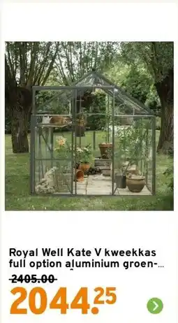GAMMA Royal Well Kate V kweekkas full option aluminium groen-grijs 8,33 m² aanbieding