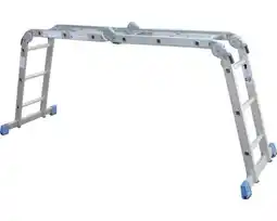 Hornbach Vouwladder met platform aluminium 4 x 3 treden, werkhoogte 4,55 m aanbieding