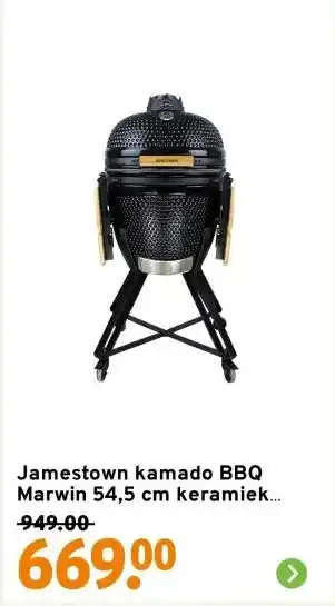 GAMMA Jamestown kamado BBQ Marwin 54,5 cm keramiek zwart Ø 46,5 cm aanbieding