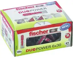 Hornbach FISCHER Nylon plug Duopower 6x30, 100 stuks aanbieding
