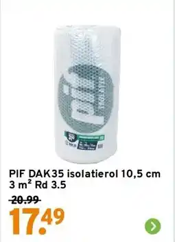 GAMMA PIF DAK35 isolatierol 10,5 cm 3 m² Rd 3.5 aanbieding