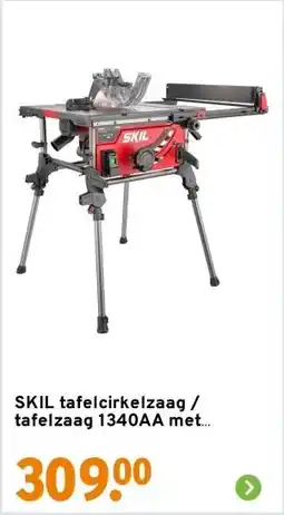 GAMMA SKIL tafelcirkelzaag / tafelzaag 1340AA met onderstel - 254mm 2000W aanbieding