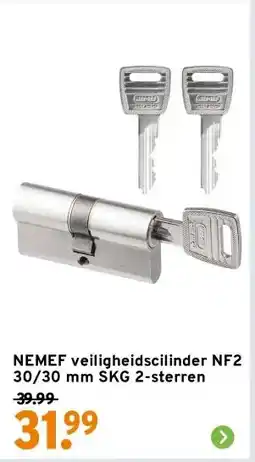 GAMMA NEMEF veiligheidscilinder NF2 30/30 mm SKG 2-sterren aanbieding