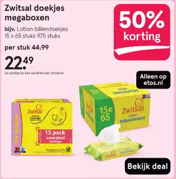 Etos Zwitsal doekjes megaboxen aanbieding