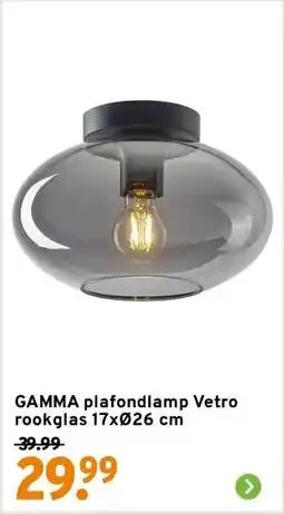 GAMMA GAMMA plafondlamp Vetro rookglas 17xØ26 cm aanbieding