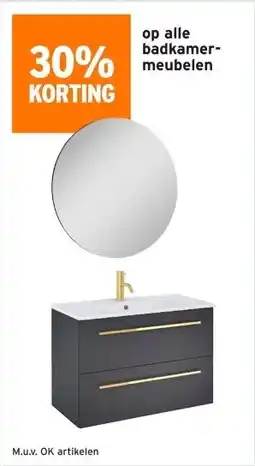 GAMMA 30% KORTING op alle badkamer- meubelen aanbieding