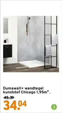 GAMMA Dumawall+ wandtegel kunststof Chicago 1,95m² 37,5x65cm 8 stuks aanbieding