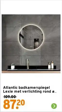 GAMMA Atlantic badkamerspiegel Lexie met verlichting rond ø 50 cm chroom aanbieding