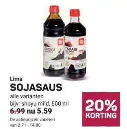 Ekoplaza Lima SOJASAUS aanbieding