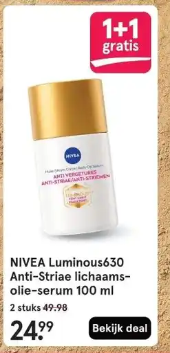 Etos NIVEA Luminous630 Anti-Striae lichaams- olie-serum 100 ml aanbieding