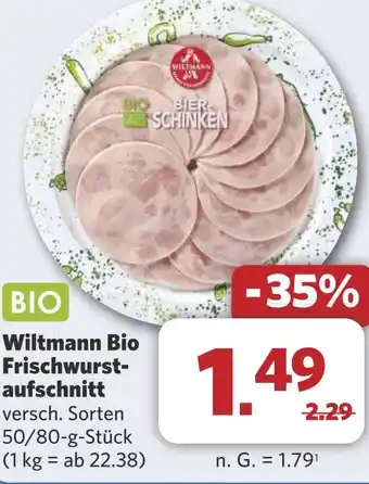 Combi Wiltmann Bio Frischwurst- aufschnitt aanbieding