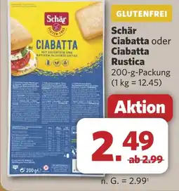 Combi Schär Ciabatta oder Ciabatta Rustica aanbieding
