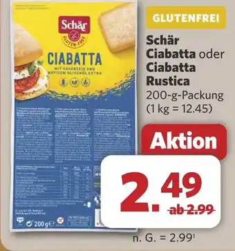 Combi Schär Ciabatta oder Ciabatta Rustica aanbieding
