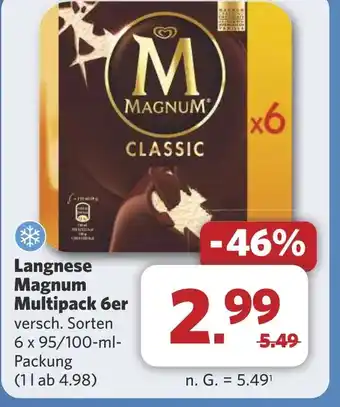 Combi Langnese Magnum Multipack 6er aanbieding